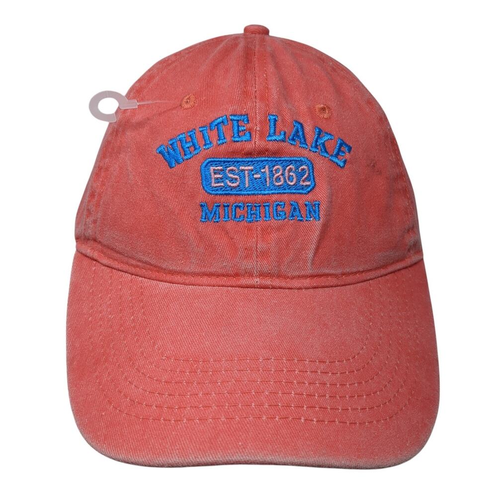 White Lake Michigan Est. 1862 Baseball Cap Pink One Size Adjustable Ben Kaufman